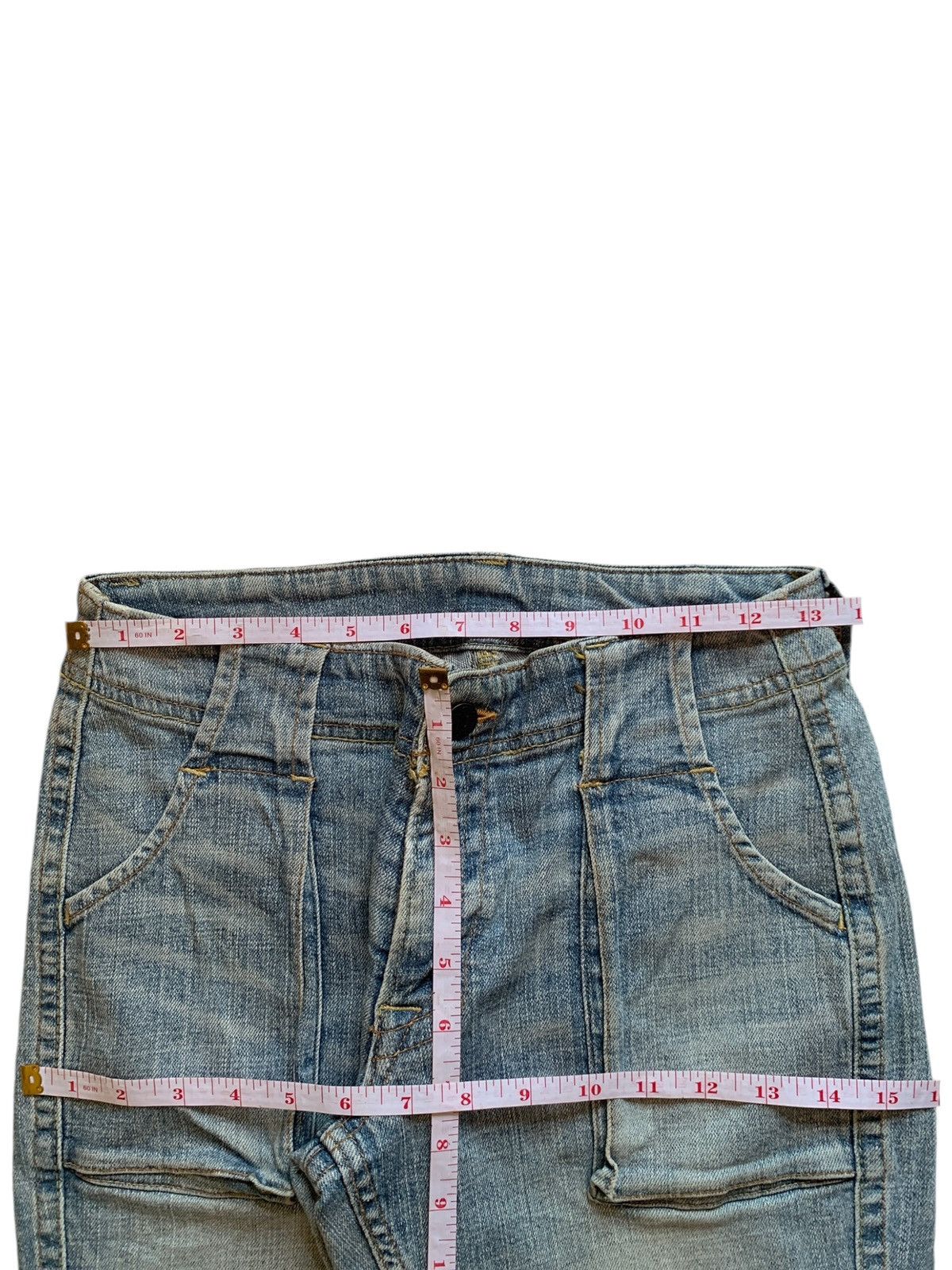 Japanese Brand Vintage Japanese Brand Faded Wash Fatigue Flare Jeans Size 27" / US 4 / IT 40 - 12 Thumbnail