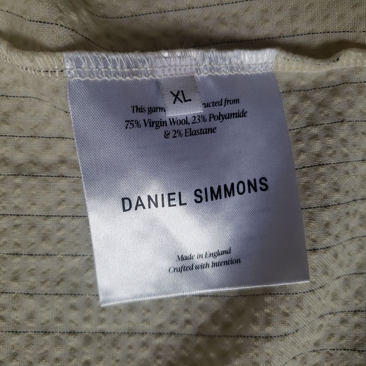 Daniel Simmons Grado Seersucker Shirt - Cream/Black Pinstripe Size US XL / EU 56 / 4 - 3 Thumbnail