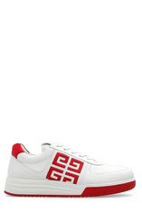 image of Givenchy 4G Leather Low-Top Sneakers Red Logo in White, Men's (Size 6)