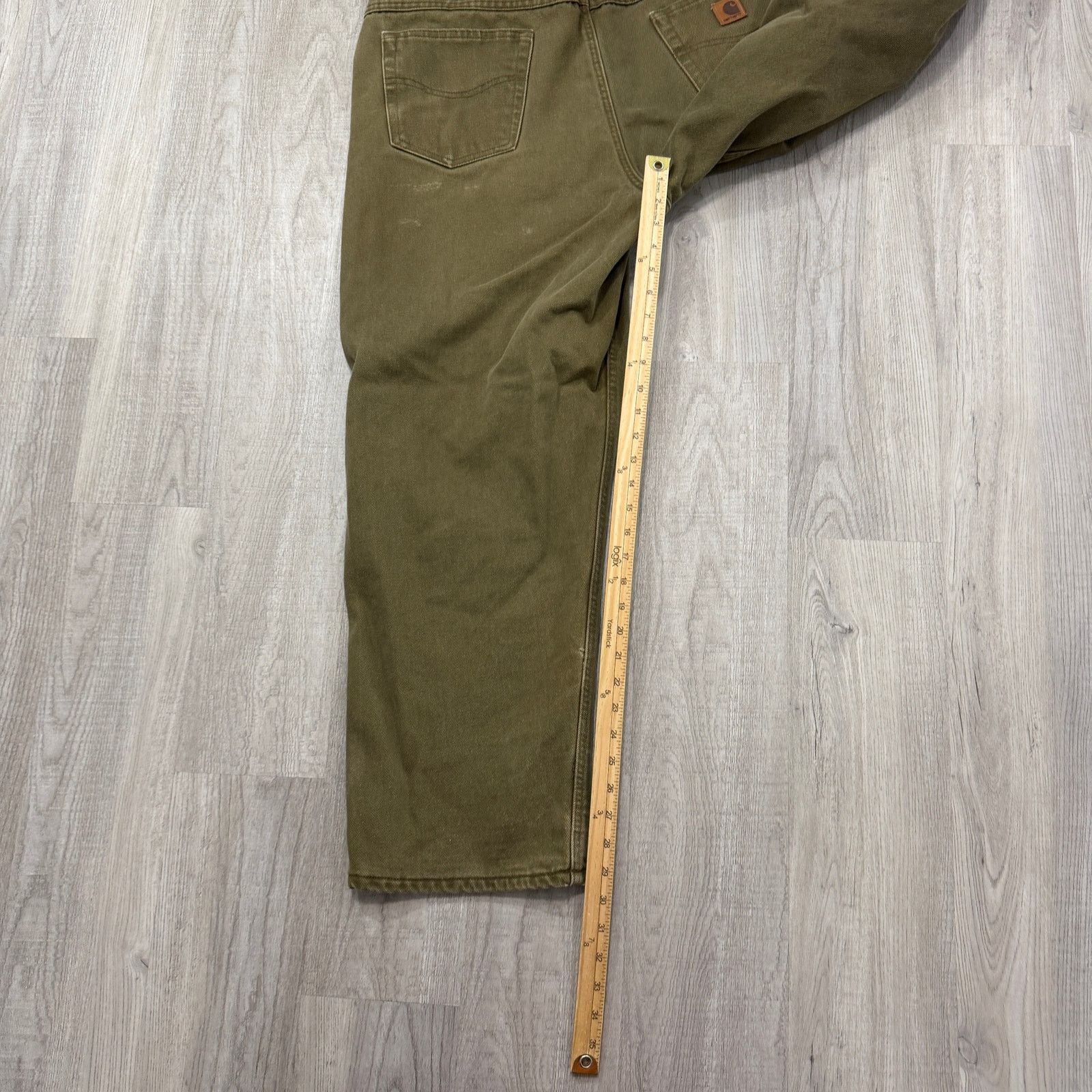 Carhartt Vintage Carhartt Flannel Lined Pants Men's 42x30 Olive Denim Size US 42 / EU 58 - 8 Thumbnail