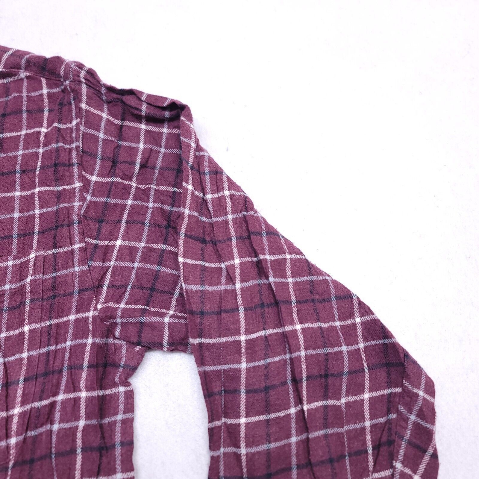 Croft & Barrow Croft & Barrow Windowpane Flannel Shirt Mens Size M Maroon Size US M / EU 48-50 / 2 - 5 Thumbnail