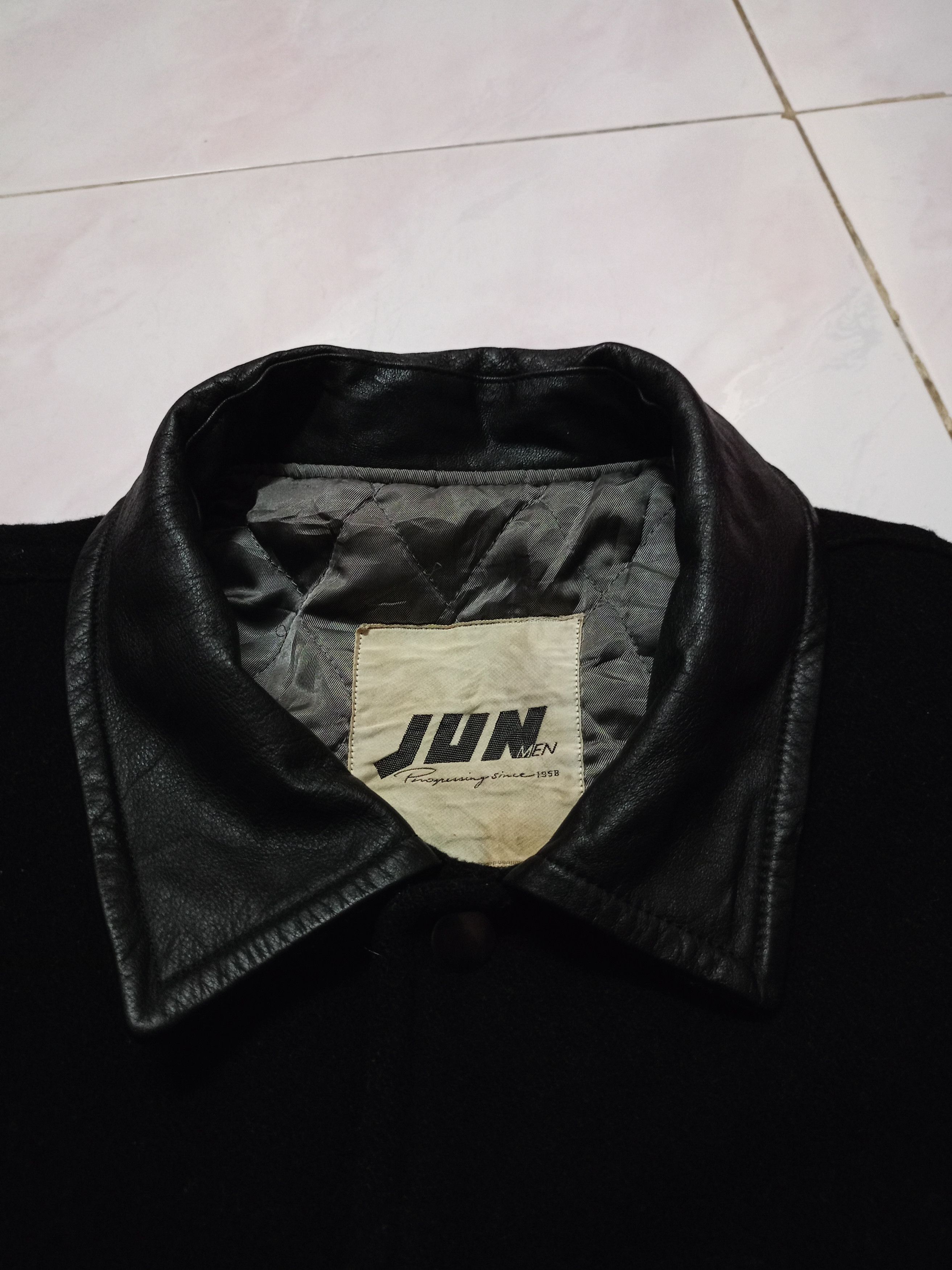 Japanese Brand × Vintage Varsity leather jacket Jun man x vintage Size US L / EU 52-54 / 3 - 5 Thumbnail