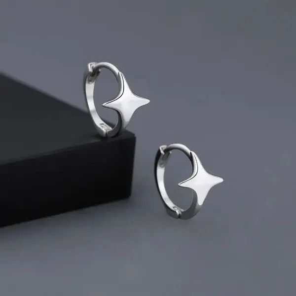 Jewelry Harada x Jingu Silver Color Star Hoops Earrings Size ONE SIZE - 4 Thumbnail