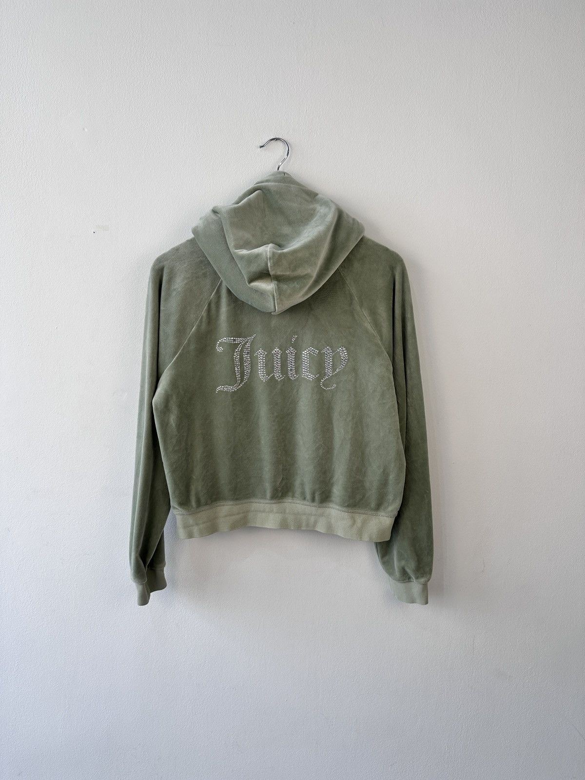 Juicy Couture Juicy Couture Velour Hoodie XL Rhinestone Spellout Back Y2K Size XL / US 12-14 / IT 48-50 - 10 Thumbnail