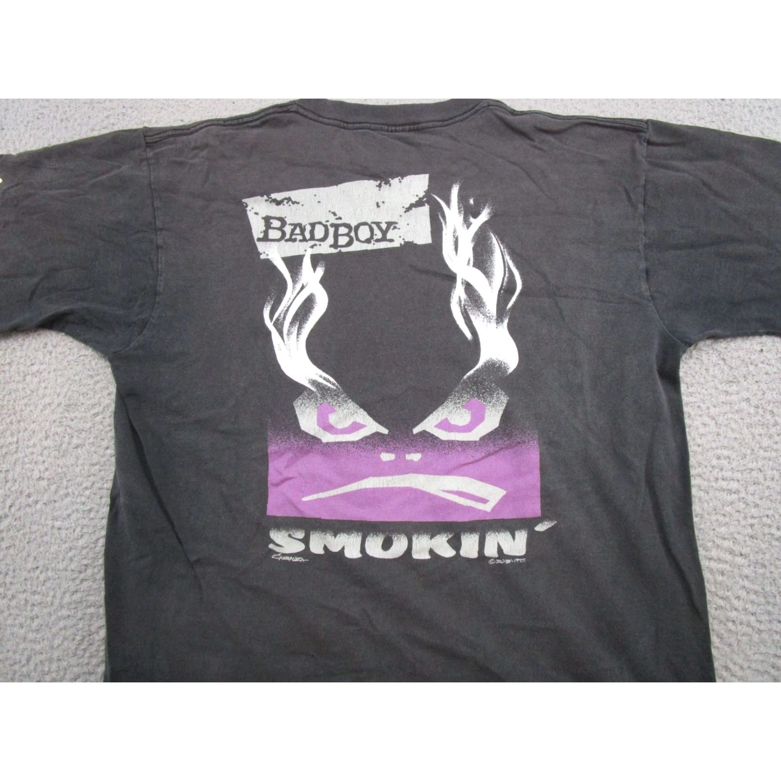Vintage VINTAGE Bad Boy 90s Smokin Smoking T-Shirt Casual Grunge 1990s Crew Neck Short Sleeve Men Black L Boys Mens Clothing Shirt Wordings: READ Size US L / EU 52-54 / 3 - 3 Thumbnail