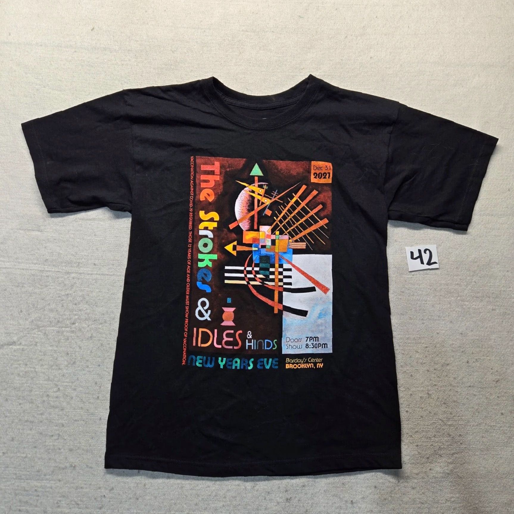 Vintage The Strokes Concert Tour Black T-Shirt Brooklyn New Years Eve Ball Band Tee Med Mens Size US M / EU 48-50 / 2 - 2 Thumbnail
