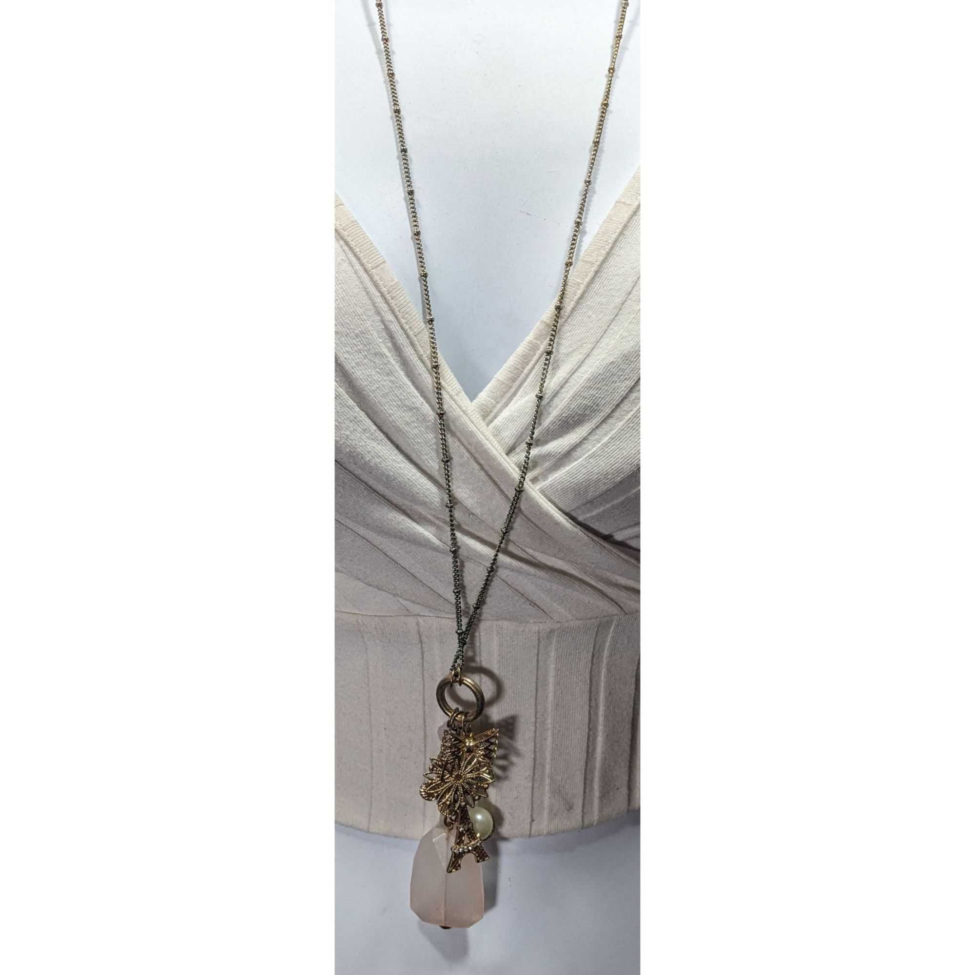 Other Coquette Y2K Floral Paris Cluster Charm Pendant Necklace Size ONE SIZE - 5 Thumbnail