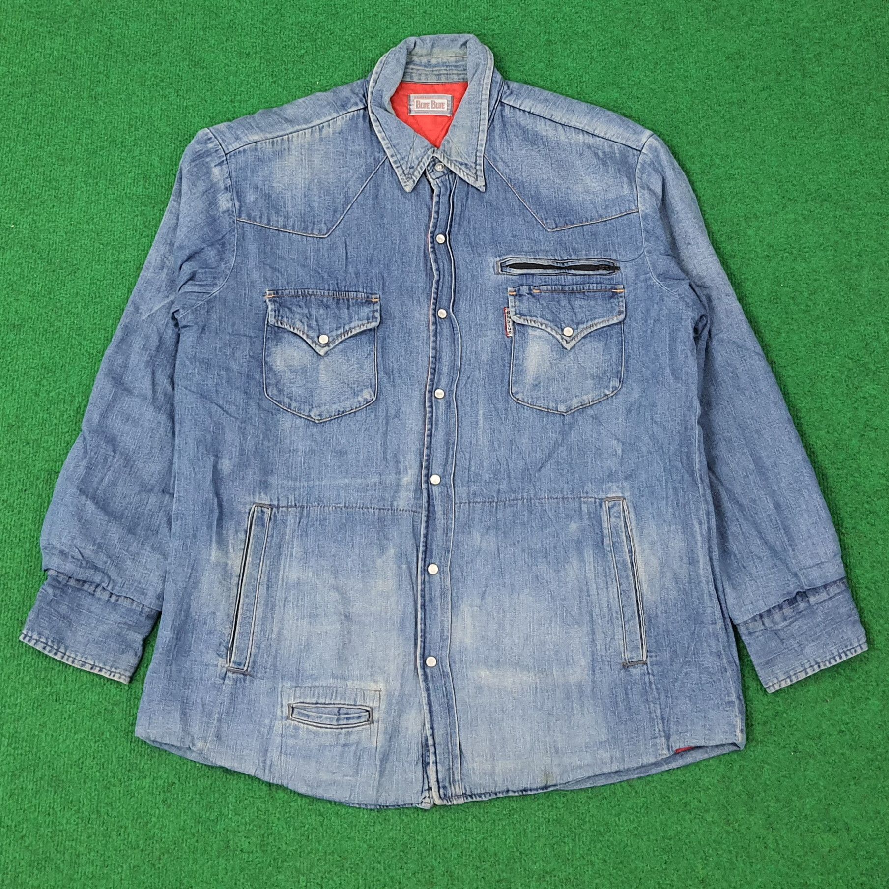 Blue Blue Japan Vintage Blue Blue Japan Denim Button Up Jacket C249N13 Size US M / EU 48-50 / 2 - 1 Thumbnail