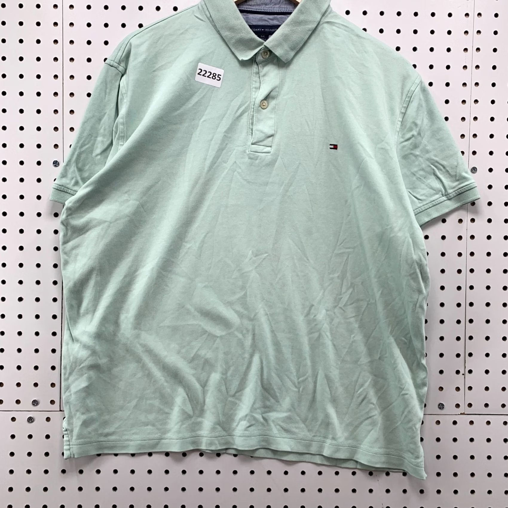 Tommy Hilfiger Tommy Hilfiger Polo Shirt Collared Mint Green Mens Large Casual Custom Fit Size US L / EU 52-54 / 3 - 7 Thumbnail