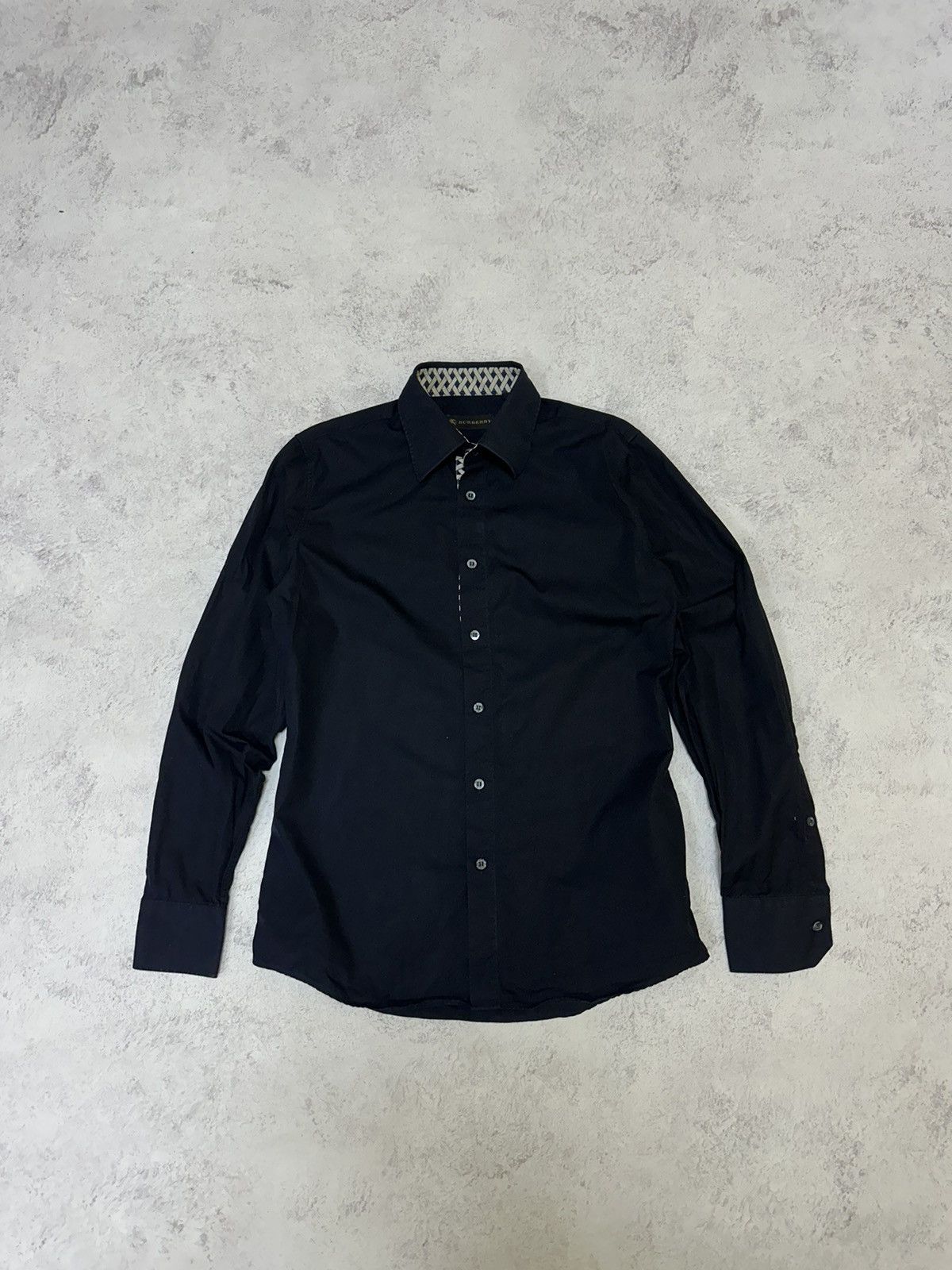 Burberry × Vintage Shirt Button up long sleeve Burberry 39-15 made in Italy Size US S / EU 44-46 / 1 - 1 Thumbnail