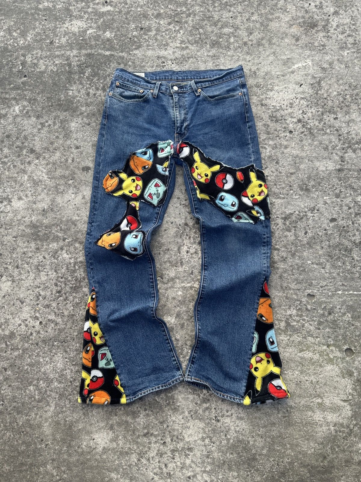 Y2K Vintage Levi’s Custom Pokemon Streetwear Style USA L