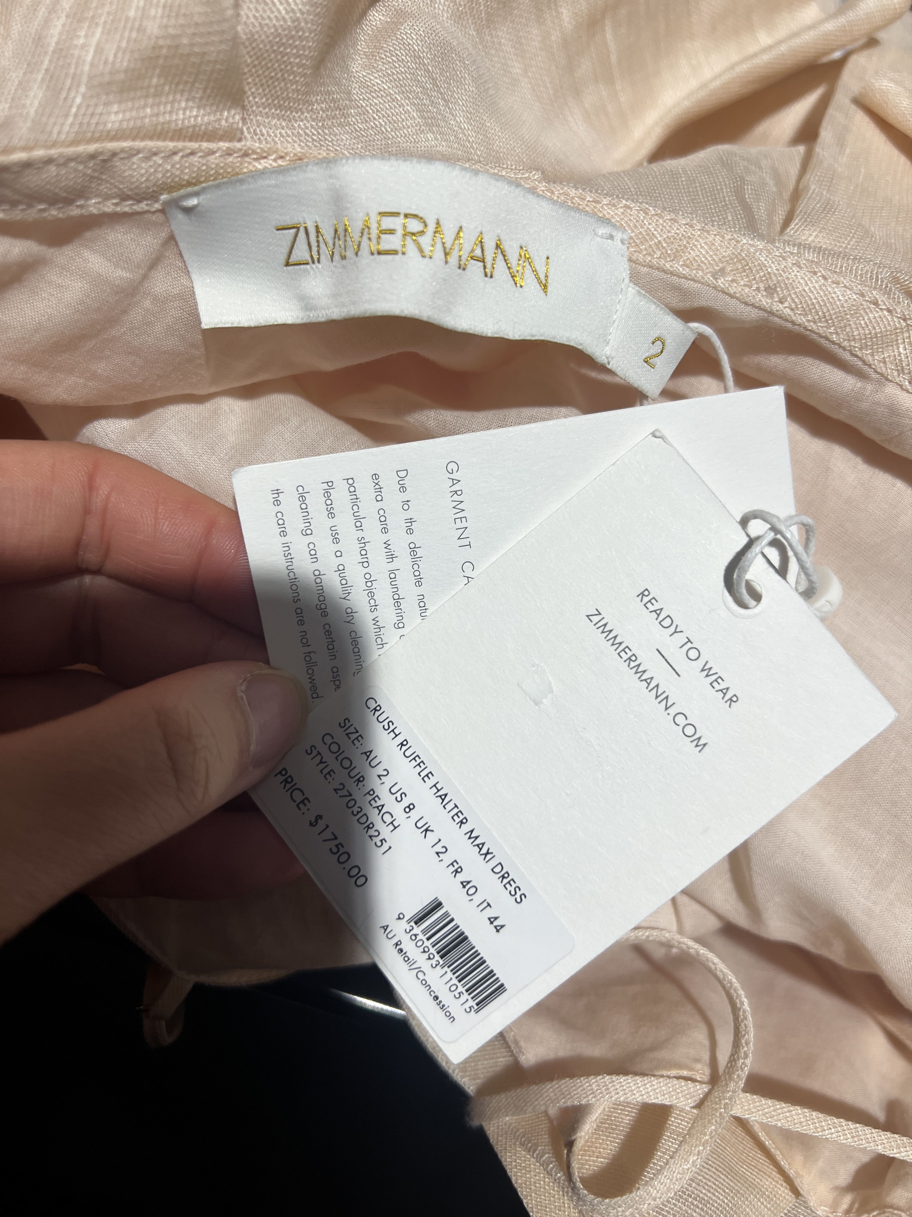 Zimmermann CRUSH RUFFLE HALTER MAXI DRESS Size M / US 6-8 / IT 42-44 - 5 Thumbnail