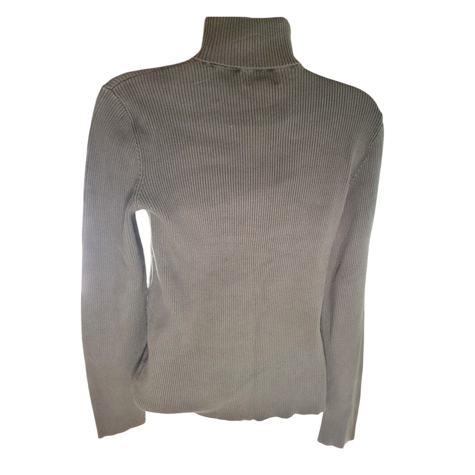 Ralph Lauren Ralph Lauren Women Turtleneck Sweater Olive Ribbed Knit Sz L Size L / US 10 / IT 46 - 2 Thumbnail