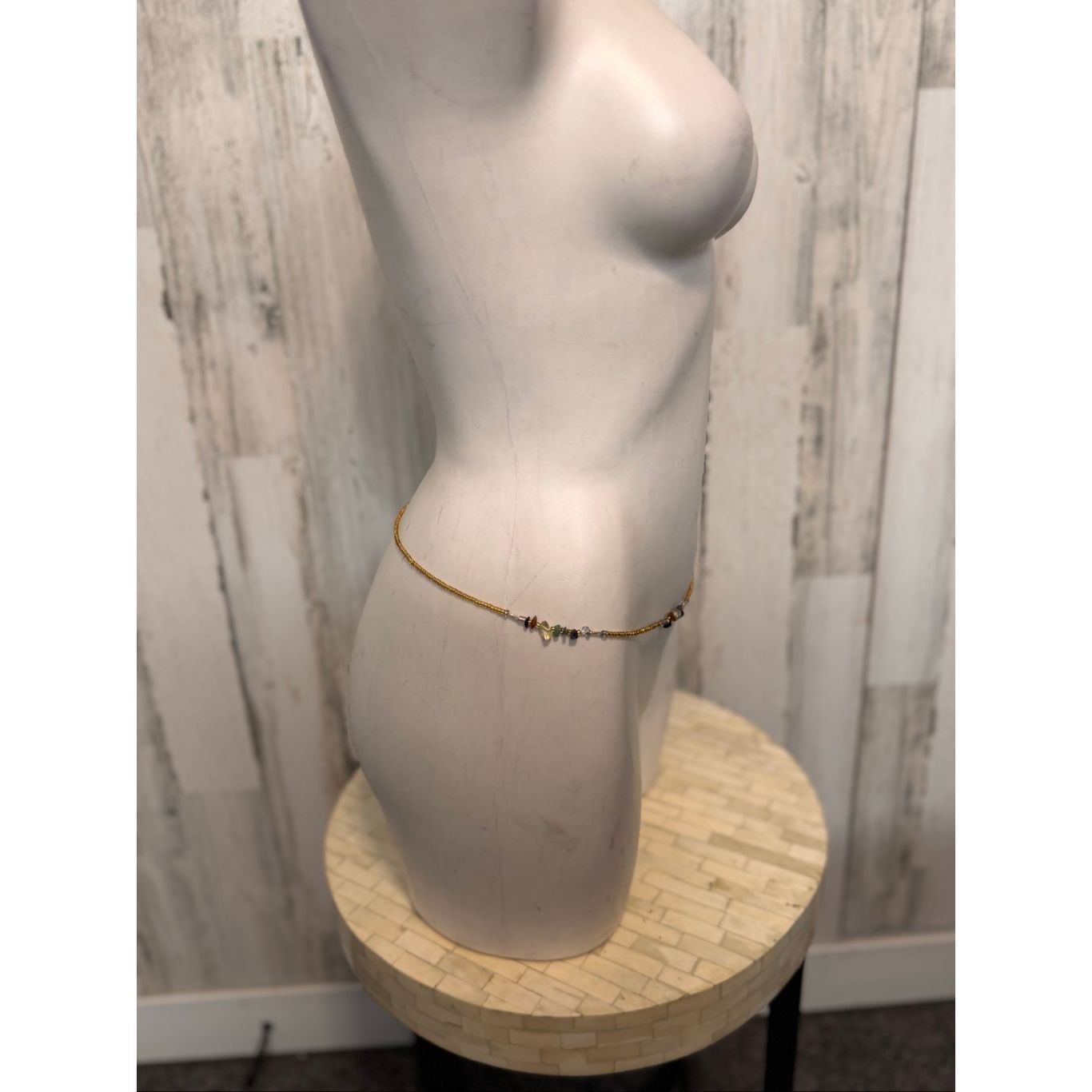 Other Gold Waist Chain with Multicolor Beads – Adjustable Body Cha Size ONE SIZE - 2 Thumbnail