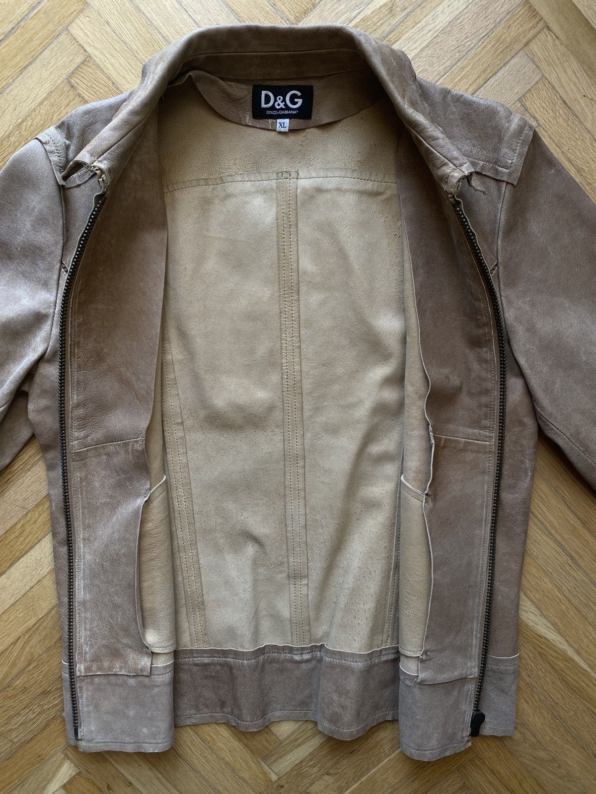 Dolce & Gabbana 2000s Dolce & Gabbana Beige Rodeo Leather Jacket Size US XL / EU 56 / 4 - 3 Thumbnail
