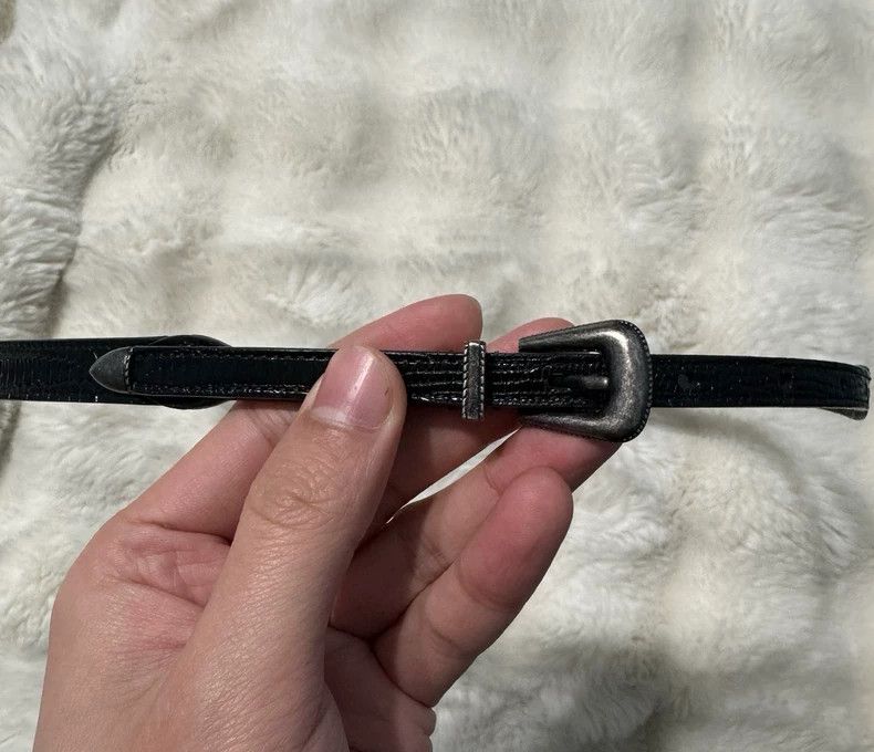 Saint Laurent Paris saint laurent parisBlack and silver embossed belt 2503-Next Size ONE SIZE - 1 Thumbnail