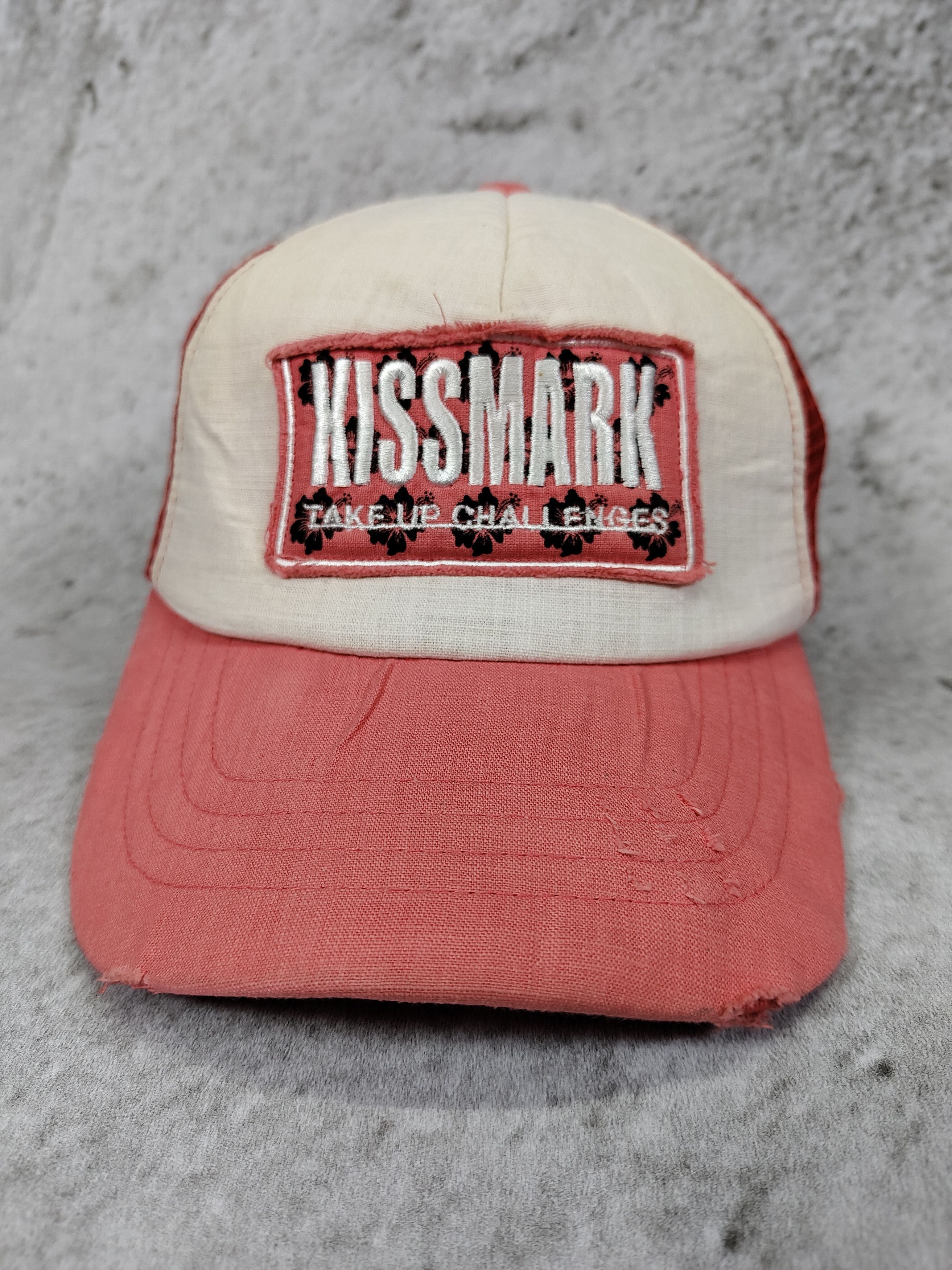 Japanese Brand 2000s Kissmark❤️‍🔥Y2K Embroidered Patch Distressed Trucker Size ONE SIZE - 3 Thumbnail