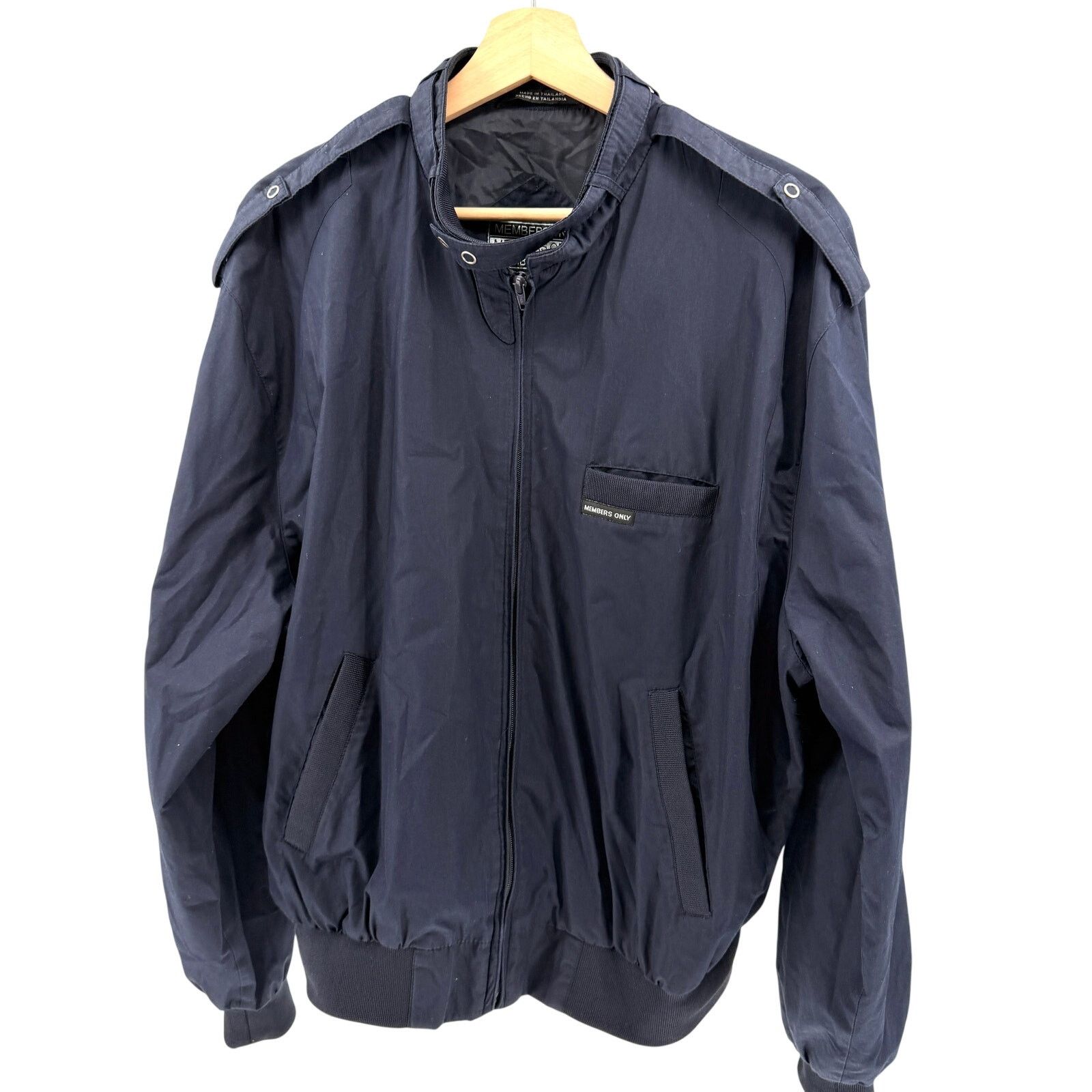 Members Only Vintage 80s Members Only Navy Blue Iconic Racer Jacket Size US XL / EU 56 / 4 - 1 Thumbnail