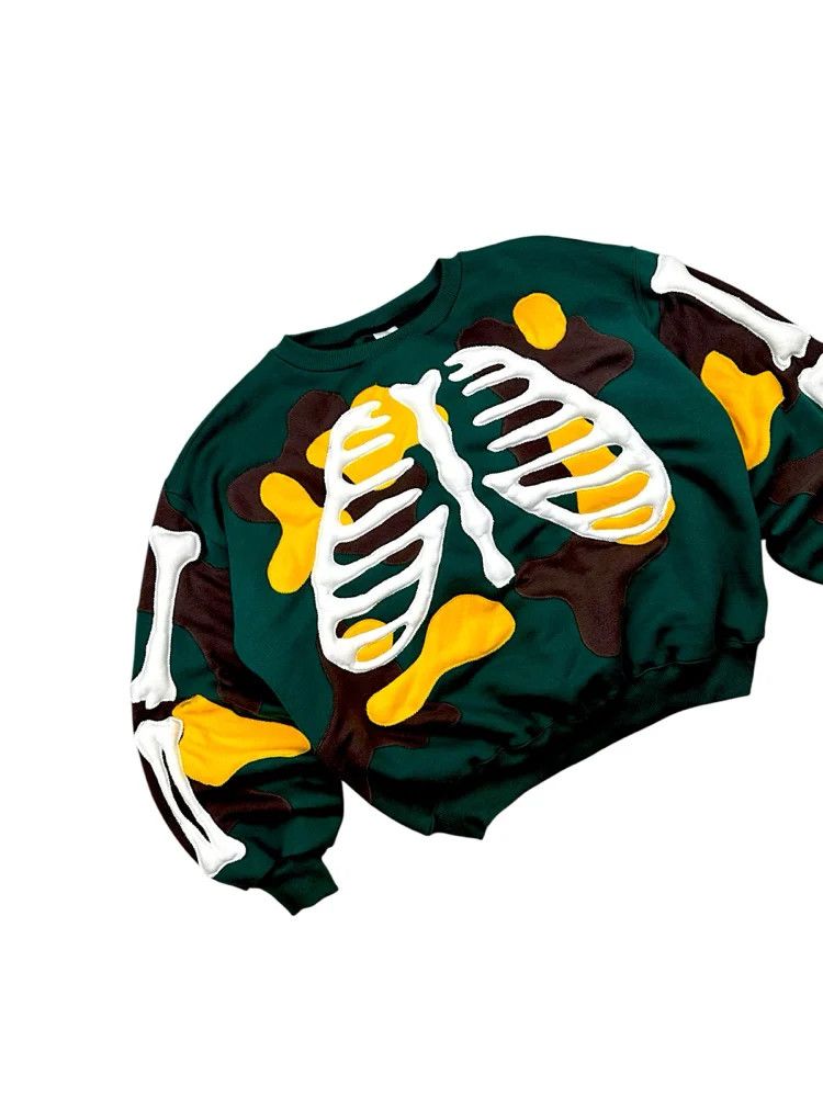 Japanese Brand Reworked 1 of 1 Toxic Ribcage 3D Puff Sweatshirt Size XL Size US XL / EU 56 / 4 - 6 Thumbnail