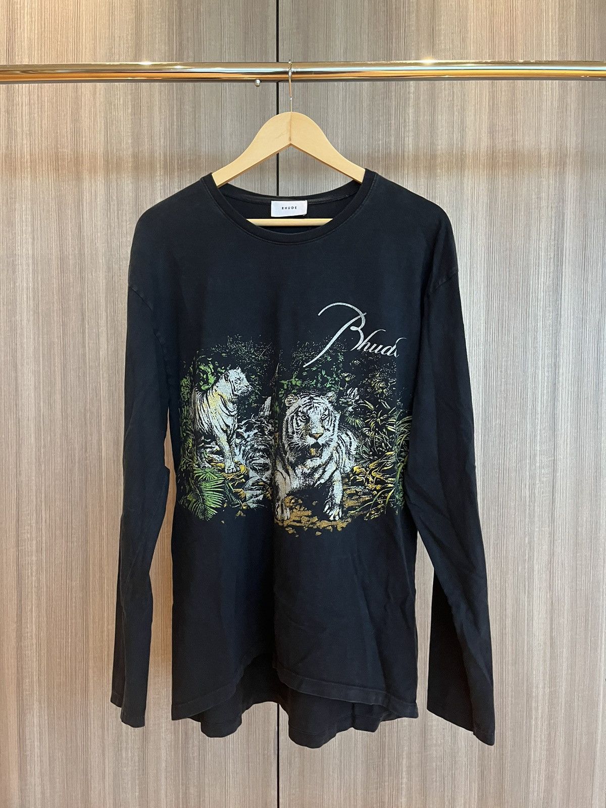Rhude Rhude Tiger Stay Close to Nature Black LS Size US S / EU 44-46 / 1 - 1 Thumbnail