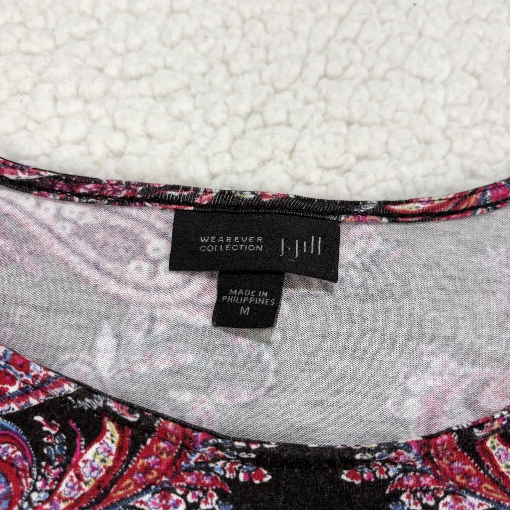 J. Jill J Jill Wearever Collection Pink Black Paisley Tunic Top Mini Dress Size M Size M / US 6-8 / IT 42-44 - 3 Thumbnail