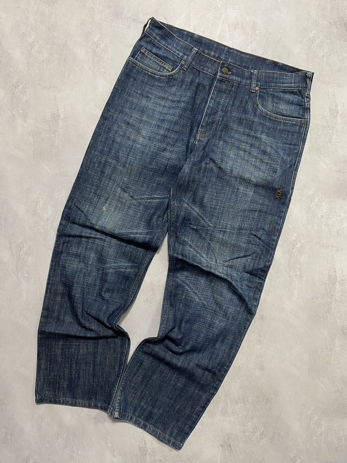 Other Vintage Pants Jeans Dark Used Denim KIXO Avant Garde Baggy Size US 36 / EU 52 - 2 Thumbnail