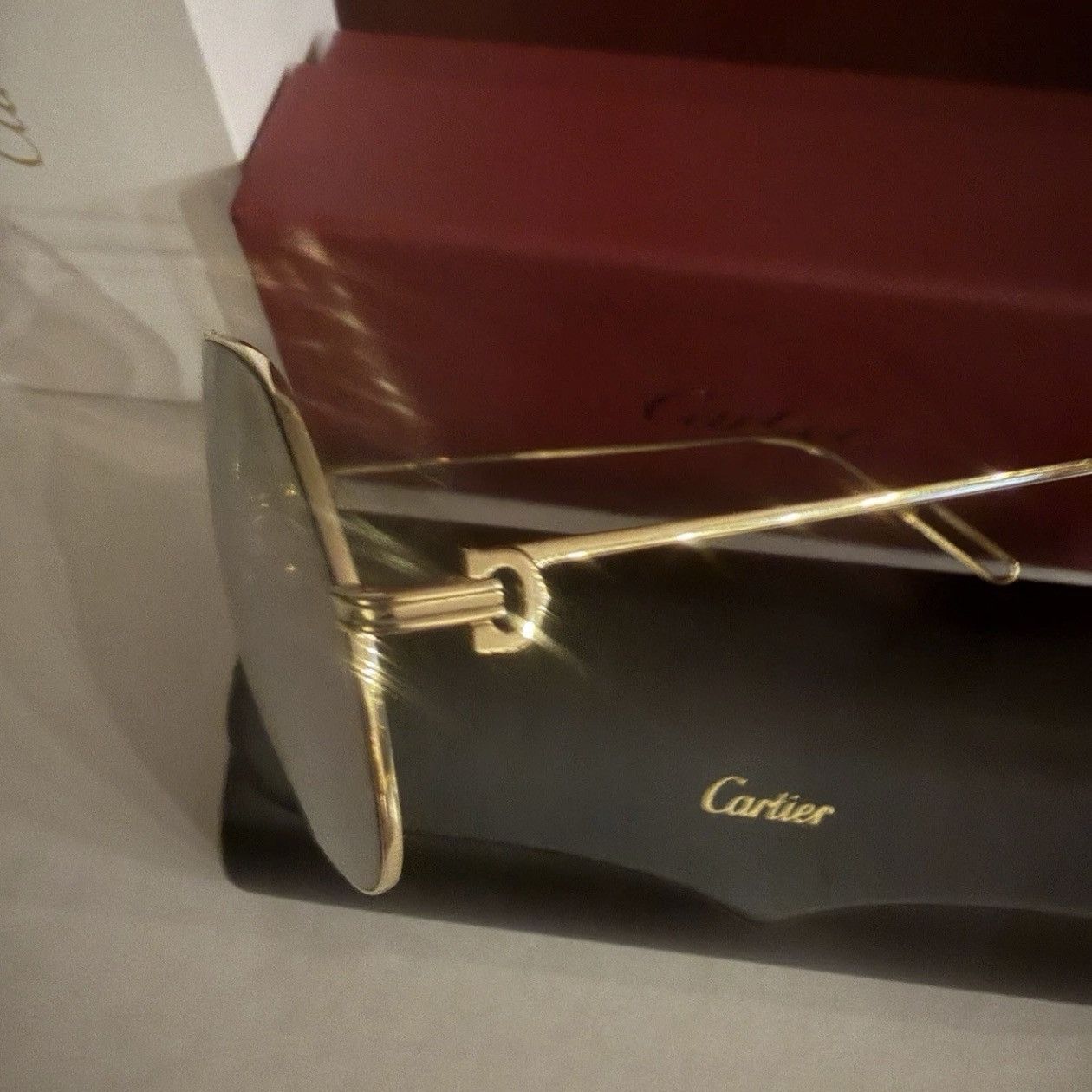 Cartier Cartier gold aviator sunglasses, CT0110S, Authentic With Box Size ONE SIZE - 4 Thumbnail