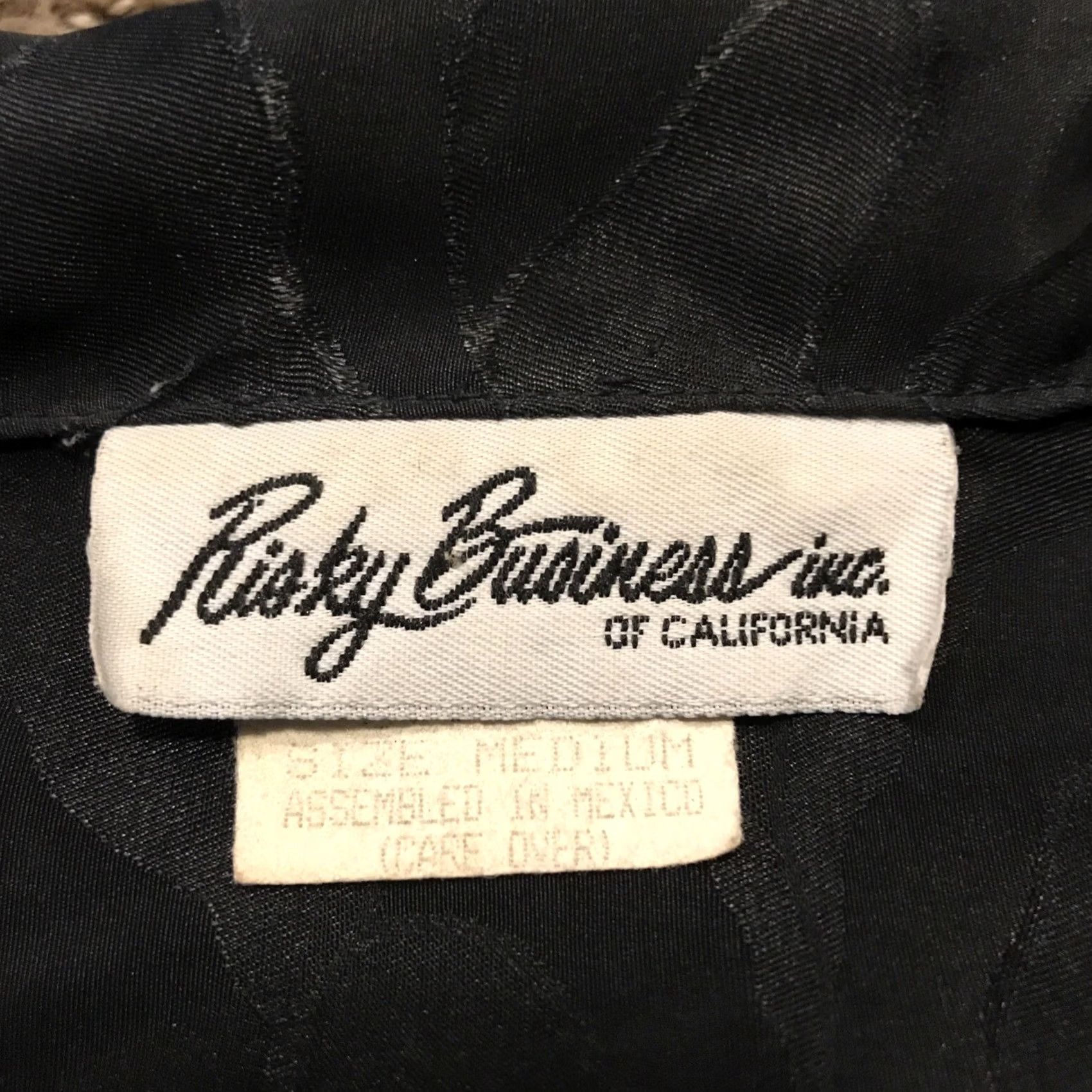 Vintage VINTAGE Risky Business Shirt Black Polyester M 1980s Mens Size M / US 6-8 / IT 42-44 - 3 Thumbnail
