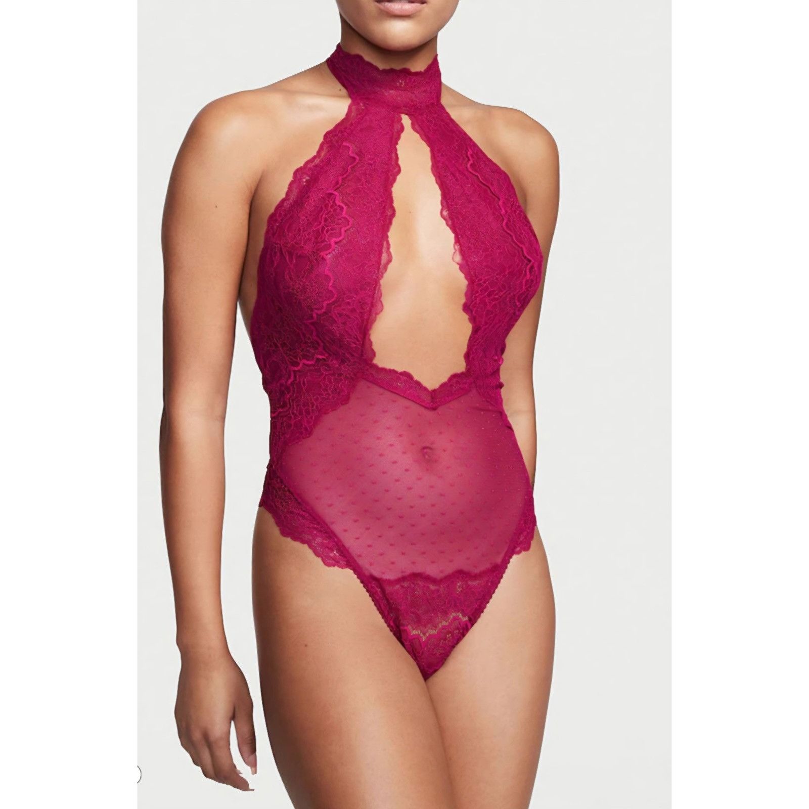 Victoria's Secret Victoria's Secret Very Sexy Size Medium Claret Red High Neck Size ONE SIZE - 2 Thumbnail