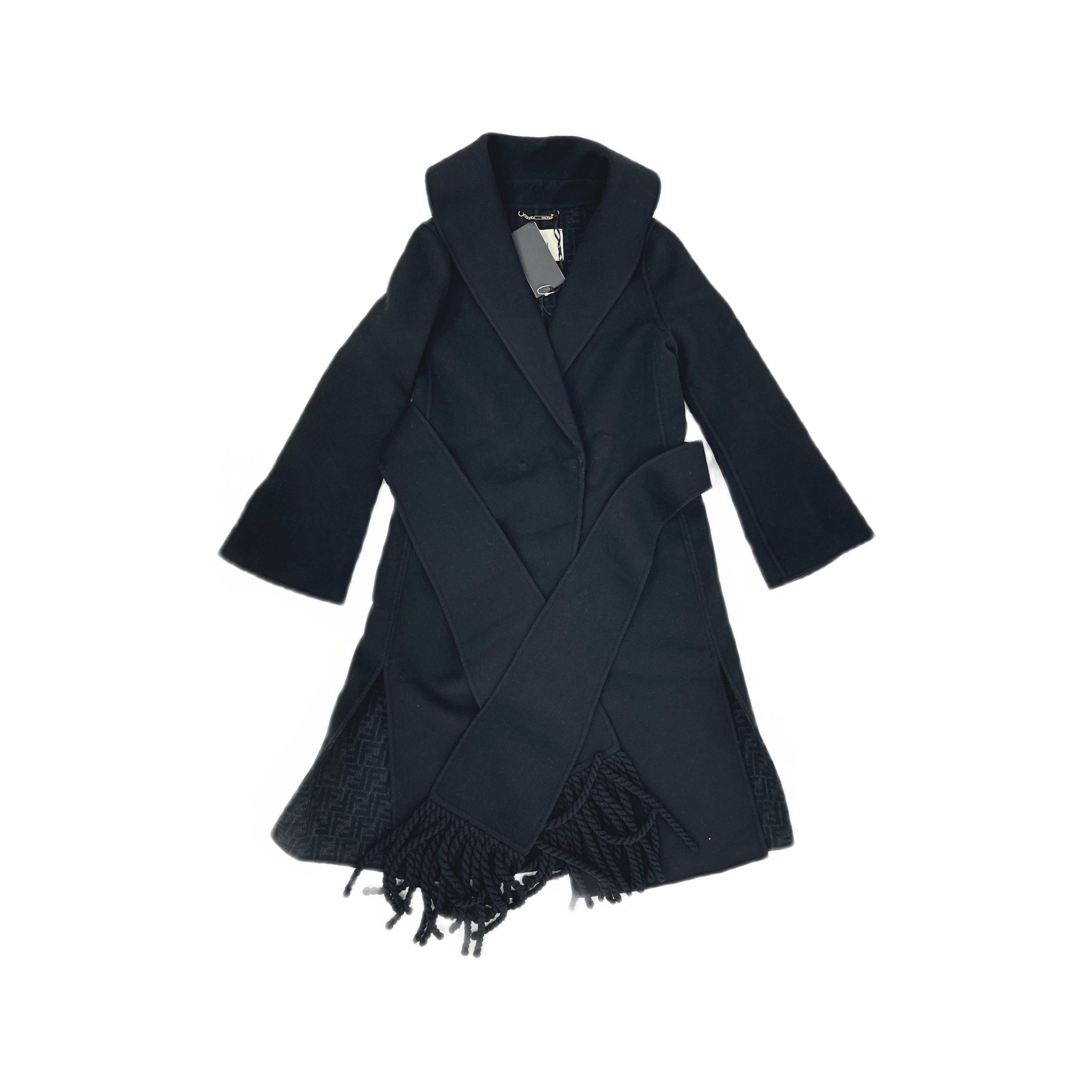 Fendi Fendi FF Logo Fringe Wool Coat Size 38 Size XS / US 0-2 / IT 36-38 - 1 Thumbnail