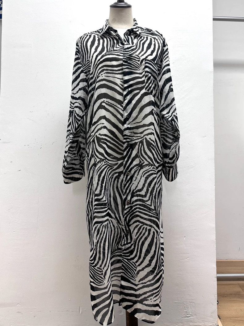 Junya Watanabe Junya Watanabe Zebra-print silk long shirt 2501-Nextarrow Size M / US 6-8 / IT 42-44 - 5 Thumbnail