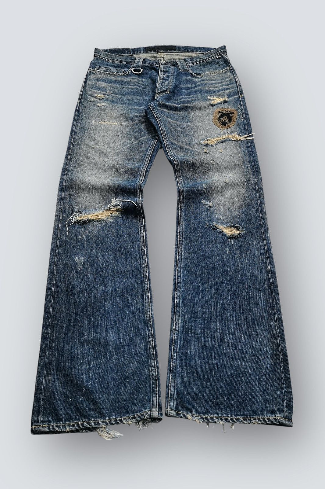 Mastermind Japan Mastermind Roarguns Roar Cross Guns Distressed Denim Jeans Size US 32 / EU 48 - 1 Thumbnail