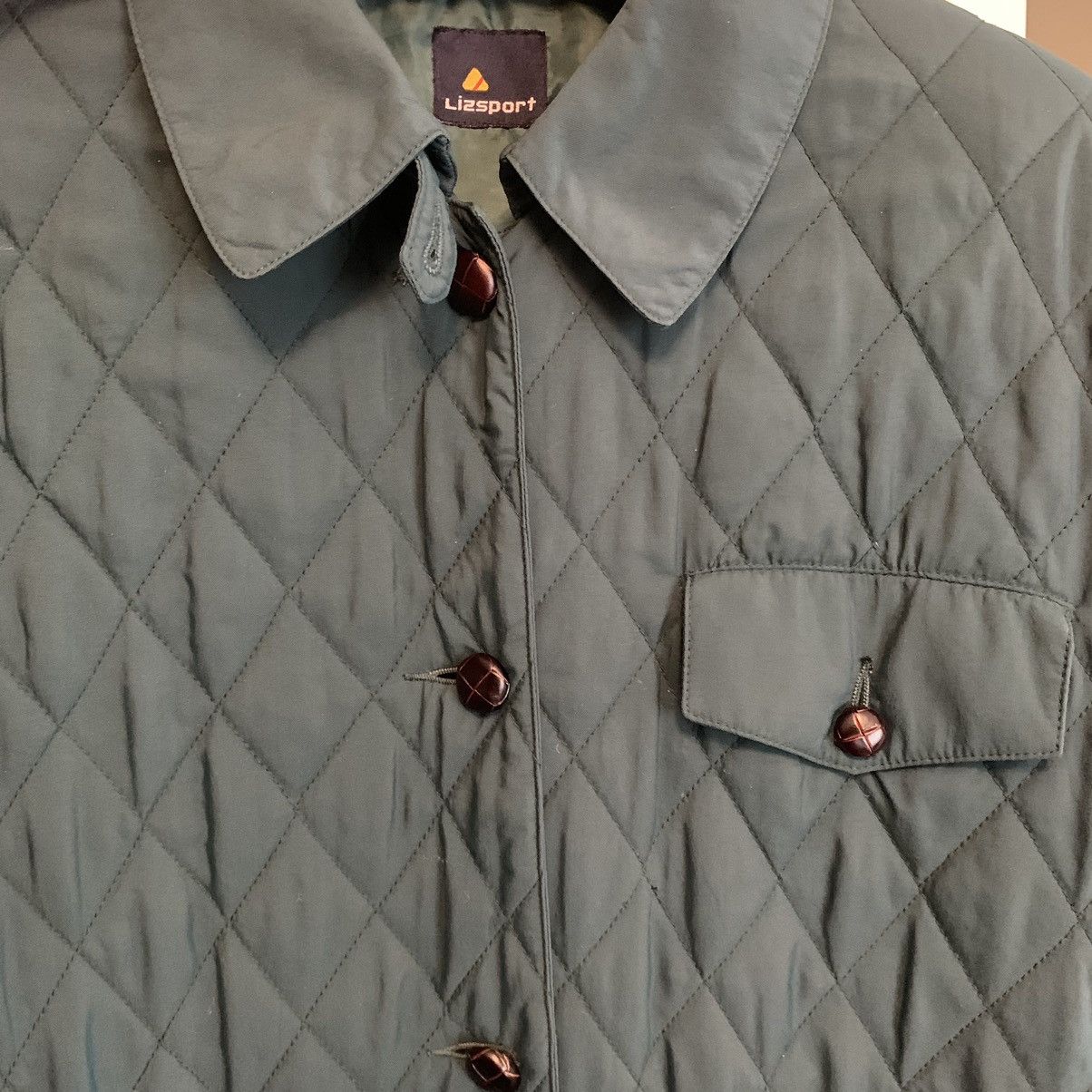 Vintage Liz Sport Quilted Green Jacket Size L / US 10 / IT 46 - 3 Thumbnail