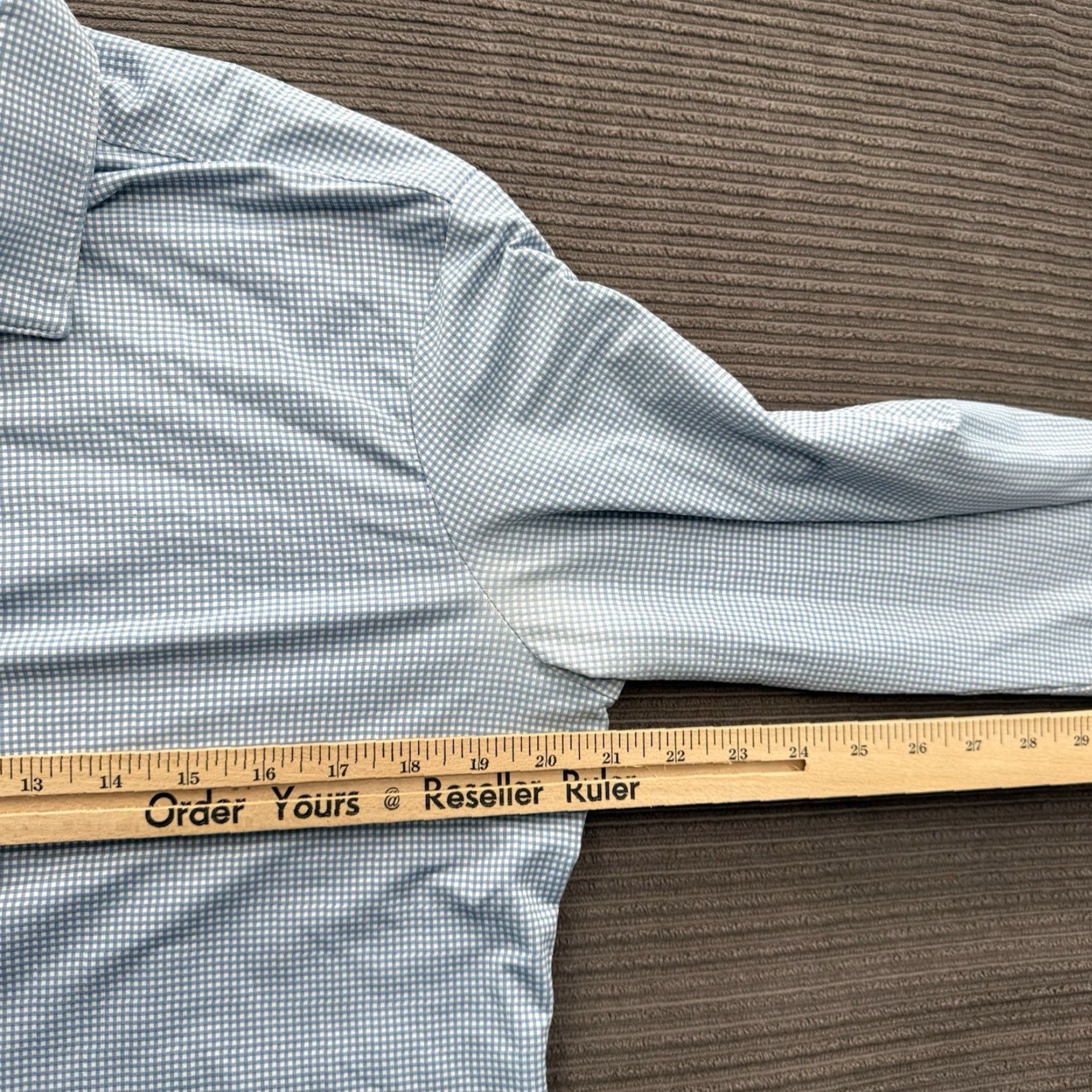 Mizzen+Main Mizzen+Main Shirt Men Medium Trim Fit Blue Check Polyester Spandex Performance Stretch, Long Sleeve, Button-Up, Collared, Casual Size US M / EU 48-50 / 2 - 6 Thumbnail
