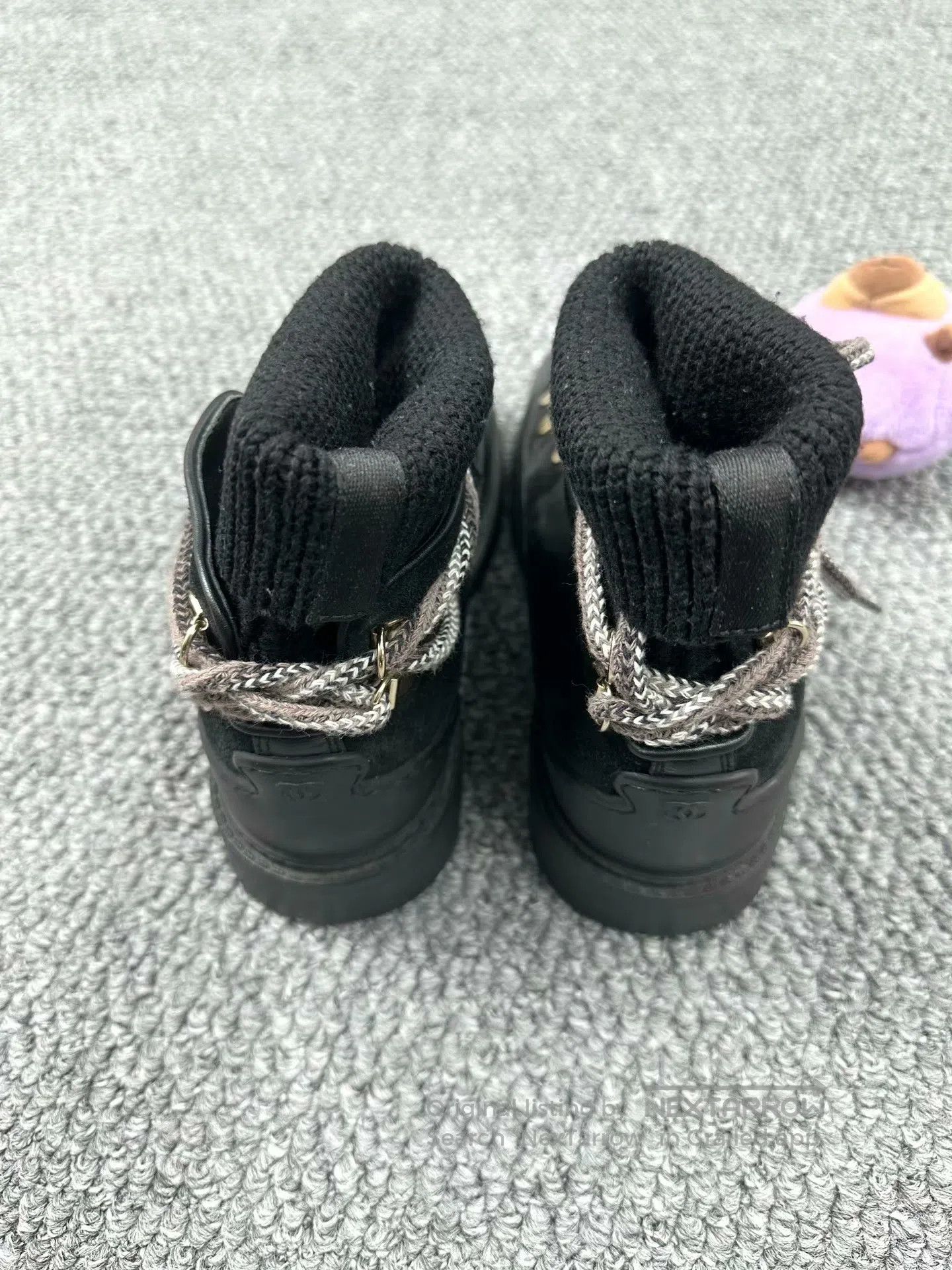 Chanel Chanel Black Suede Sock Martin Boots| Size US 4.5 / IT 34.5 - 4 Thumbnail
