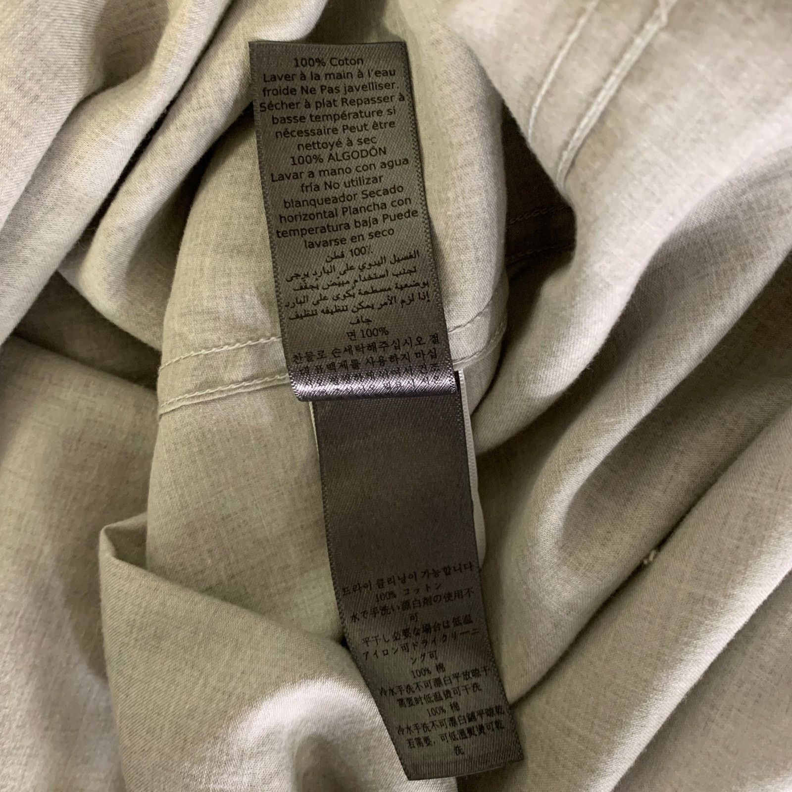 John Varvatos JOHN VARVATOS L Grey Heather Cotton Button Up Long Sleeve Size US L / EU 52-54 / 3 - 6 Thumbnail