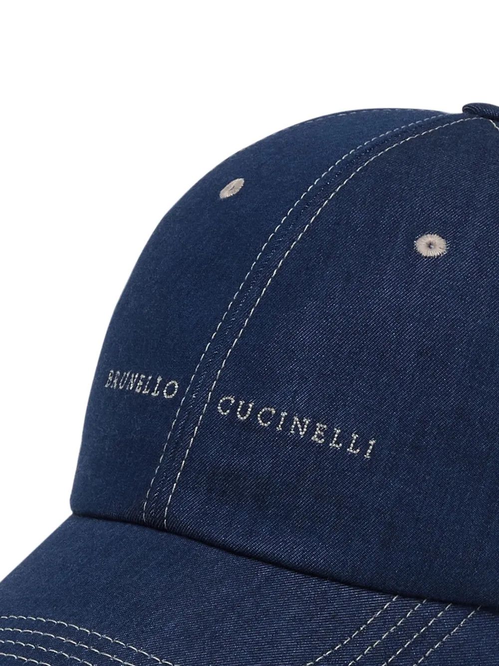 Brunello Cucinelli o1gr1nt0525 Size: L / Embroidered Logo Cap / Hat in Blue Size ONE SIZE - 2 Thumbnail
