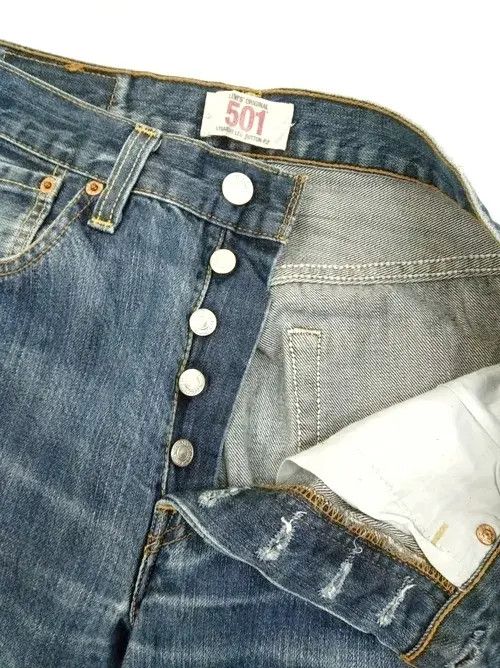 Levi's × Vintage Vintage Levis 501 Straight Leg Distressed Jeans 31x32 Size US 31 - 6 Thumbnail