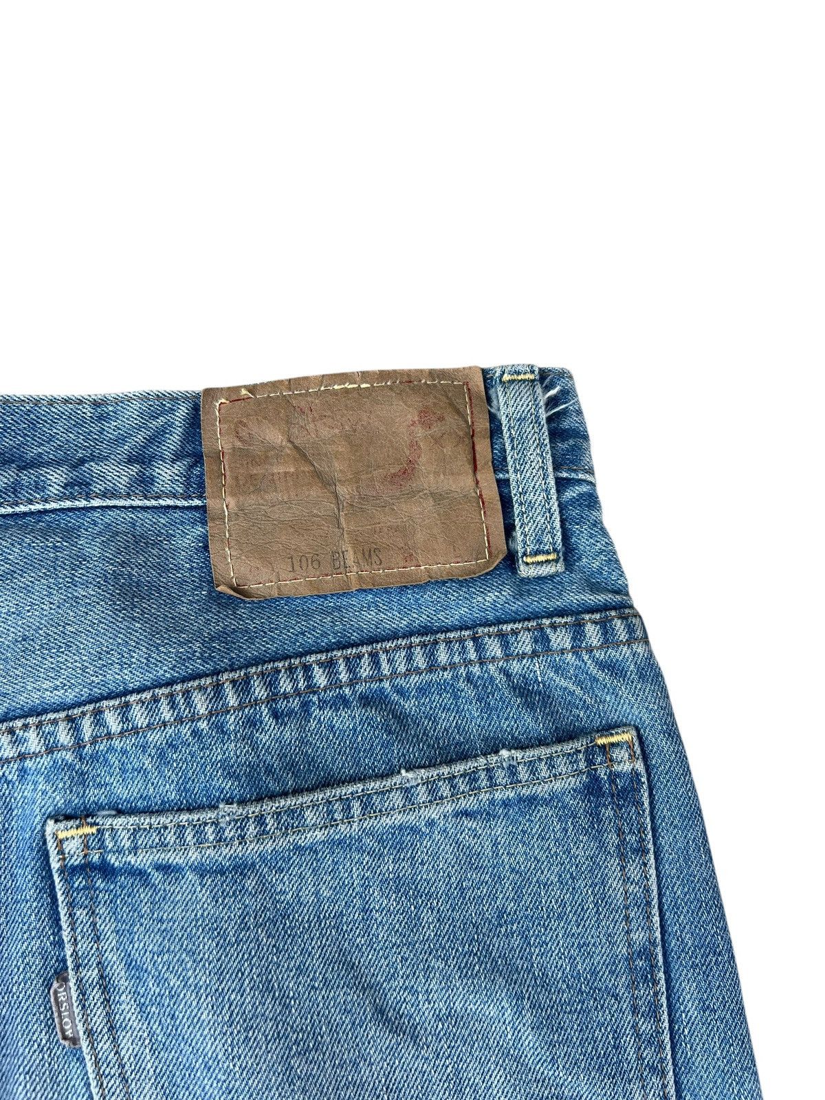 Beams Plus × Orslow Orslow 106 X Beams Ripped Distressed Denim Cropped Jeans Size US 30 / EU 46 - 19 Thumbnail