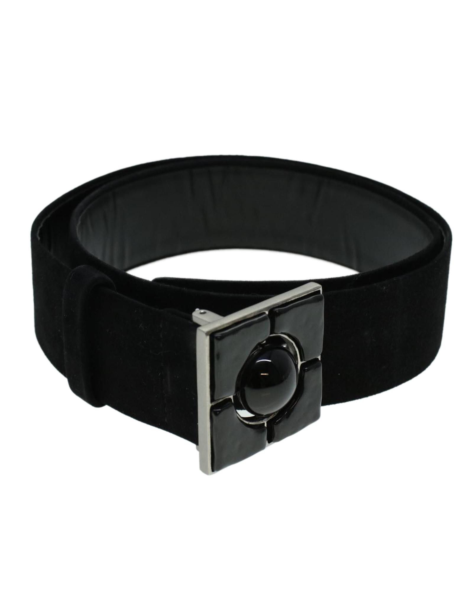 image of Sophisticated Black Suede Chanel Belt, Women's