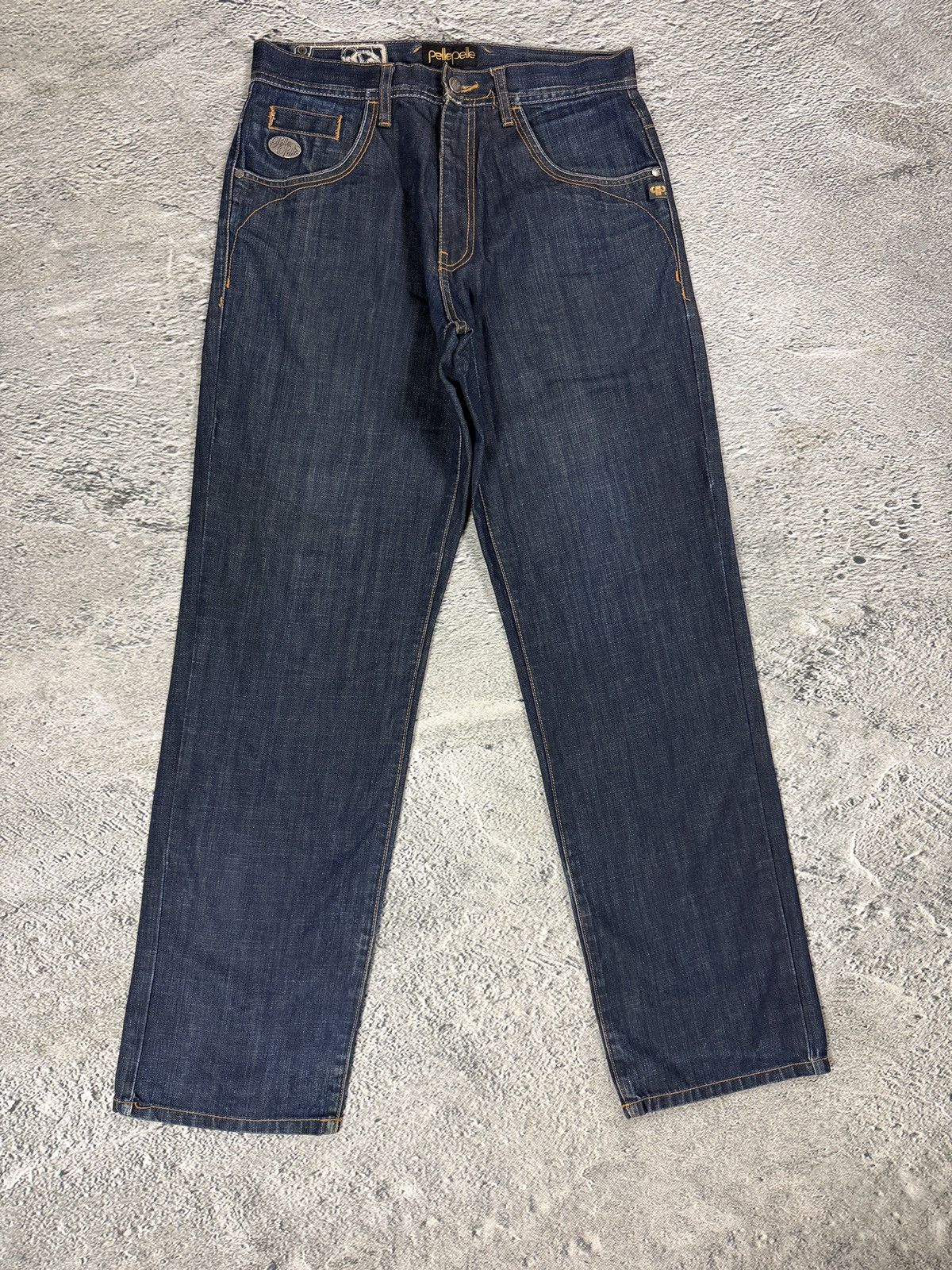 Pelle Pelle Pelle Pelle vintage navy blue jeans Y2K baggy denim big logo Size US 32 / EU 48 - 5 Thumbnail