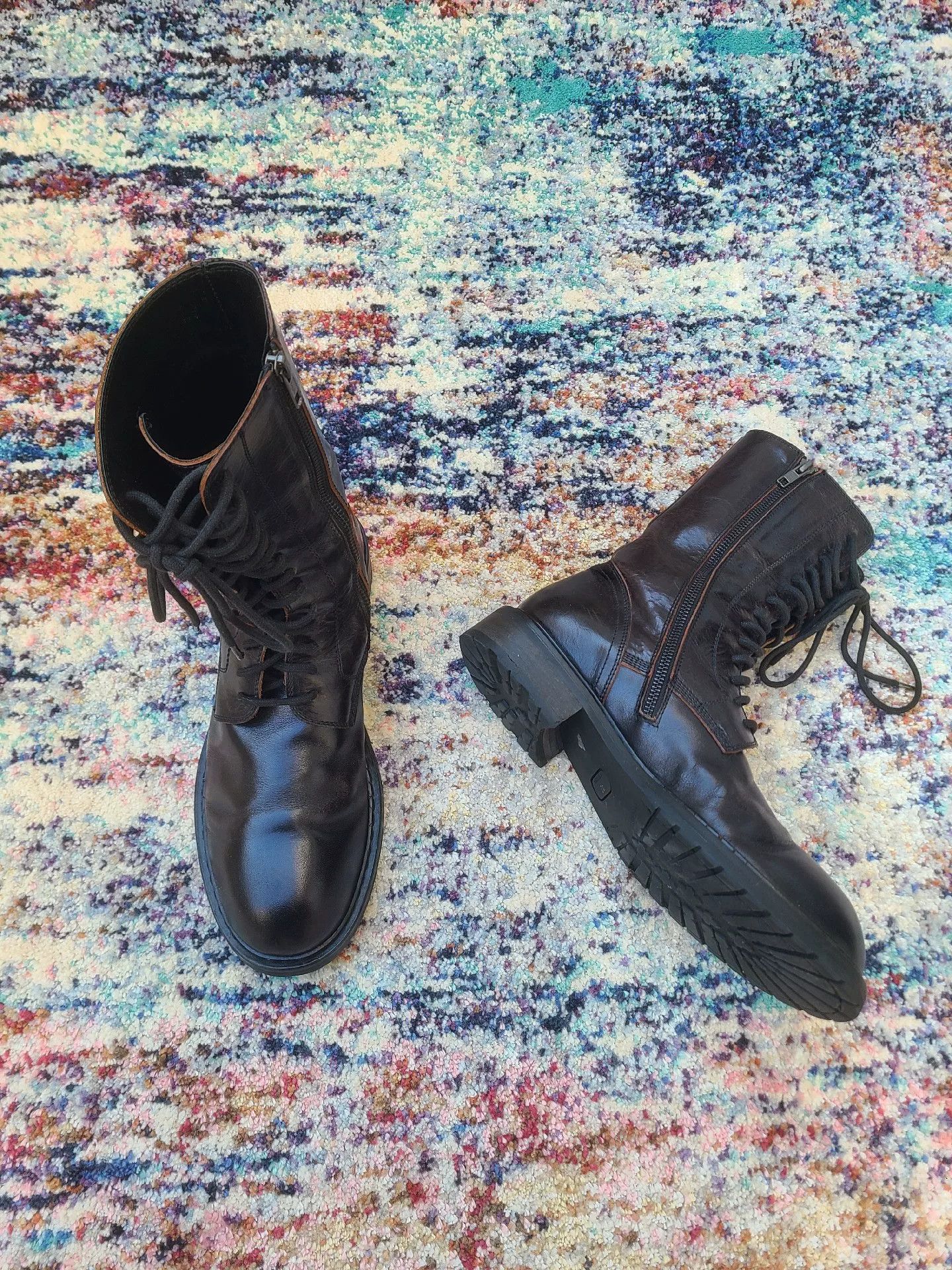 Ann Demeulemeester Ann Demeulemeester Men's Leather Combat Boots Size US 10 / EU 43 - 1 Thumbnail