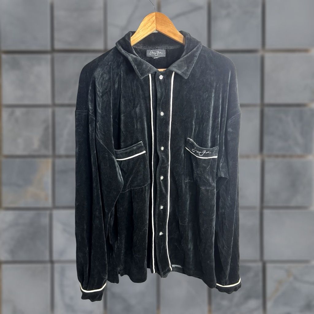 Sean John VINTAGE SEAN JOHN Velour Button Up Tracksuit Black XL Mens Y2K 10026 Size US 36 / EU 52 - 1 Thumbnail
