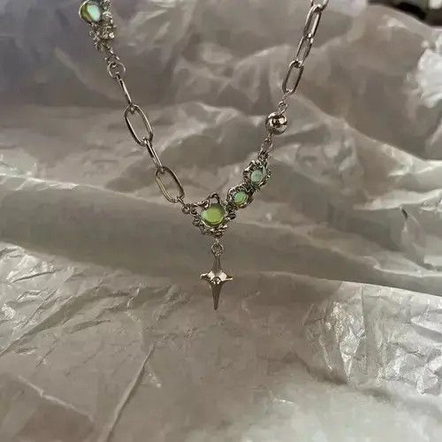 Jewelry Electro Chain Crystal Stone Silver Abstract Star Pop Fantasy Size ONE SIZE - 4 Thumbnail