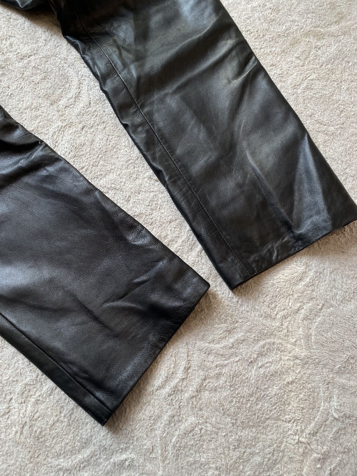 If Six Was Nine Black Real Leather Opium Vintage Y2K Pants Size US 29 - 5 Thumbnail