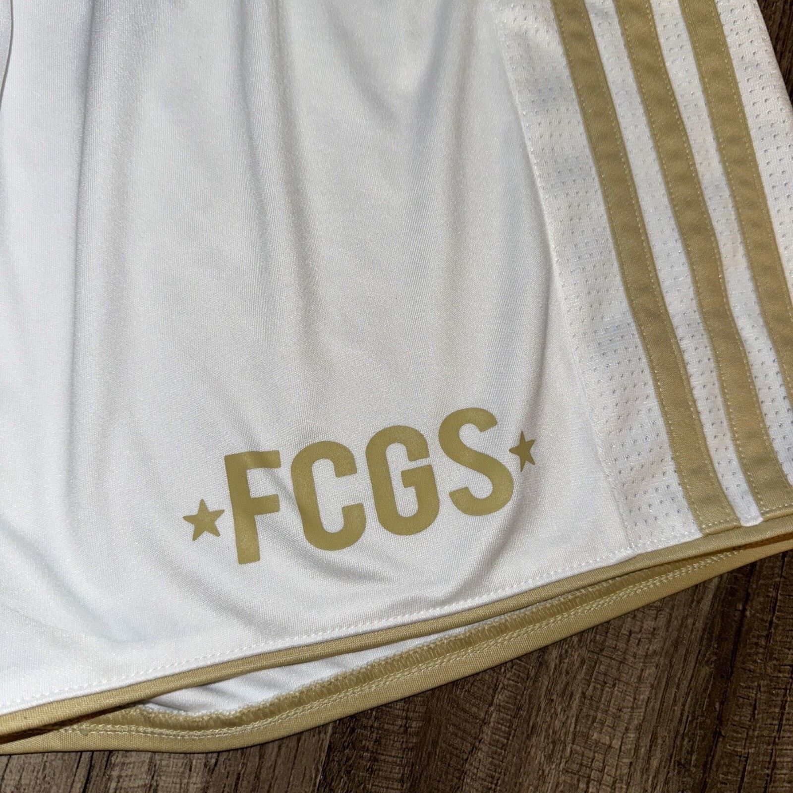Adidas Women’s Adidas Soccer Shorts White And Gold Small Size 22 Size 22" - 2 Thumbnail
