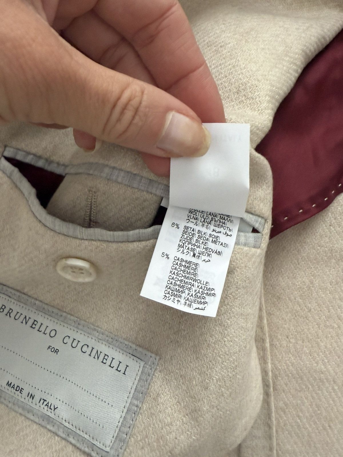 Brunello Cucinelli Brunello cucinelli creme blazer Size 48S - 12 Thumbnail