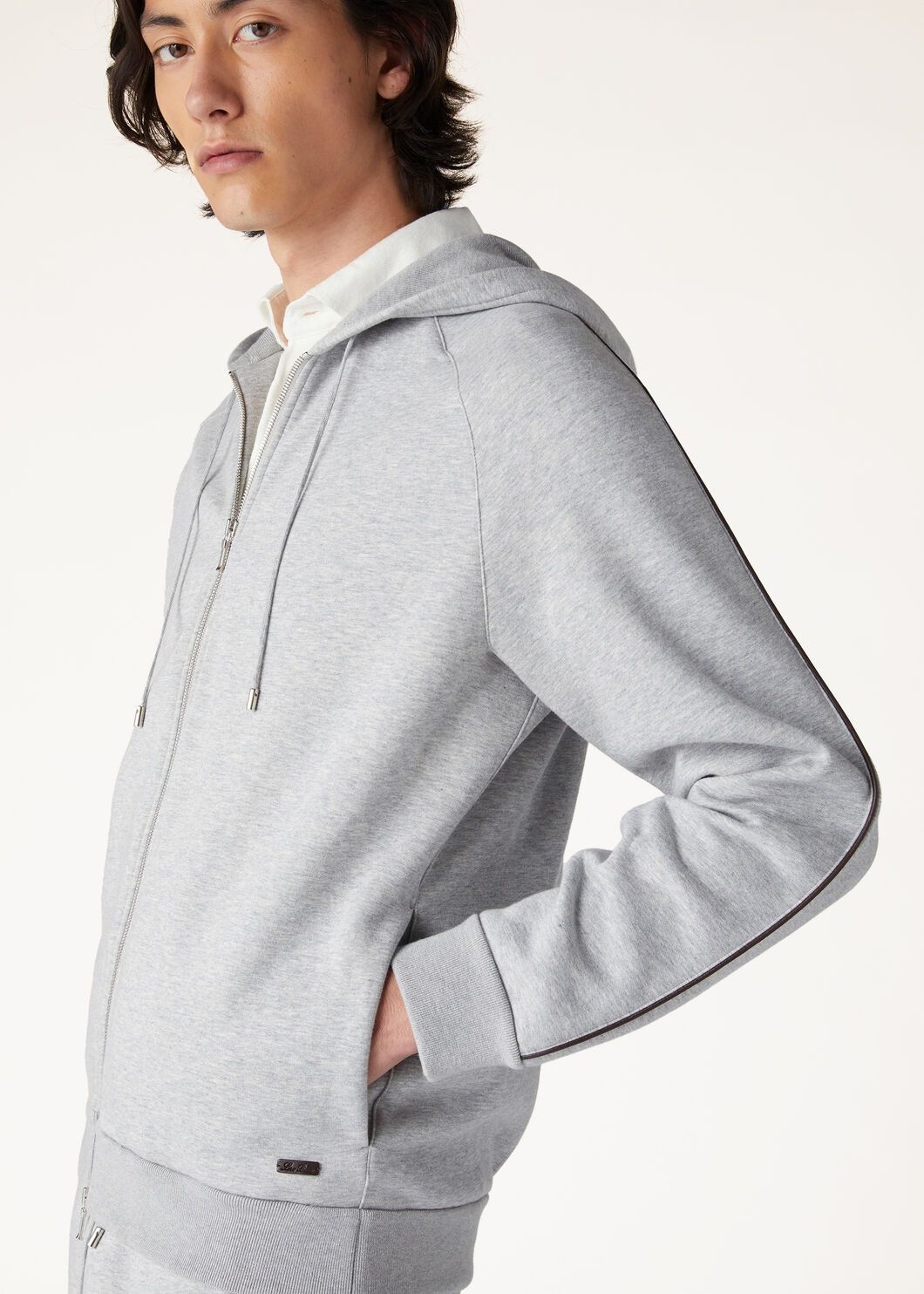 Loro Piana o1w1db10125 FAN7931 Asago Bomber Jacket in Grey Size US XL / EU 56 / 4 - 2 Thumbnail