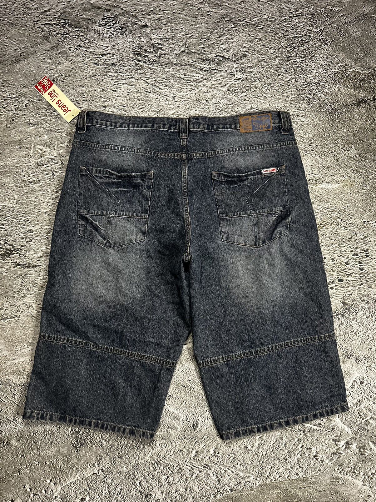 Vintage Jorts vintage baggy Y2K navy denim shorts Size US 40 / EU 56 - 5 Thumbnail