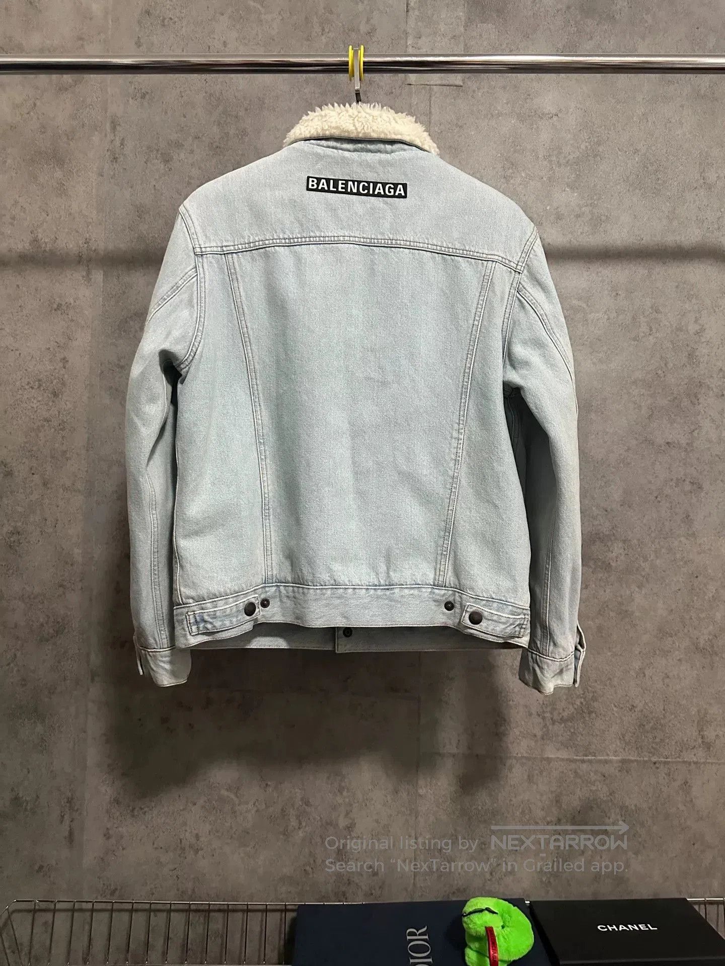 Balenciaga Balenciaga Blue Shearling Denim Jacket. Size US M / EU 48-50 / 2 - 4 Thumbnail